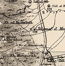 Serie de mapas históricos para el área de Khirbat al-Mansura (década de 1870) .jpg