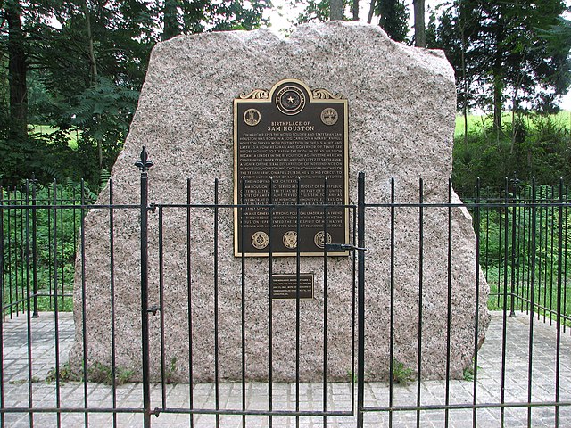 Sam Houston Birthplace Marker in Rockbridge County, Virginia