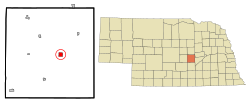 Howard County Nebraska Incorporated and Unincorporated areas St. Paul Highlighted.svg