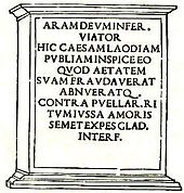 Roma epigrafisini taklit eden başlık