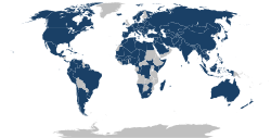 Map of member and associate nations