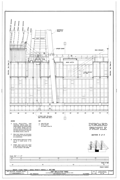 File:Inboard Profile, Section 3 of 5 - Ship BALCLUTHA, 2905 Hyde Street Pier, San Francisco, San Francisco County, CA HAER CAL,38-SANFRA,200- (sheet 34 of 69).png