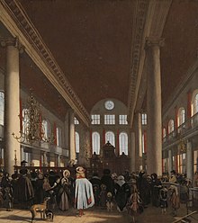 The Flemish Synagogue resembled the Portuguese Synagogue (above) in Amsterdam. Interieur van de Portugese synagoge te Amsterdam, SK-A-3738.jpg