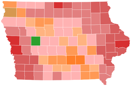 Results by county:
Branstad--70-80%
Branstad--60-70%
Branstad--50-60%
Branstad--40-50%
Vander Plaats--40-50%
Vander Plaats--50-60%
Vander Plaats--60-70%
Vander Plaats--70-80%
Roberts--70-80% Iowa gubernatorial Republican primary, 2010.svg