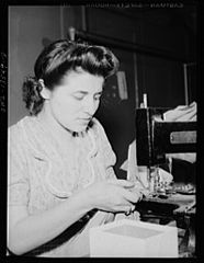 Italian-American garment worker in the N.M. dress shop