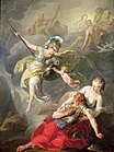 ジョセフ＝ブノワ・シュヴァ（英語版）『アテナとアレスの戦争』（1771年） リール宮殿美術館所蔵