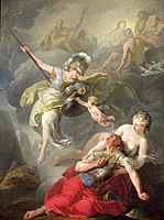 Joseph-Benoît Suvée (1743 – 1807), La battaglia tra Minerva e Marte (1771)