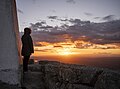 Image 129Jules enjoying the view from the Monsanto Castle at sunset, Aldeia de Monsanto, Portugal