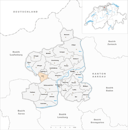 Harta e komunës Linn në distriktin Brugg