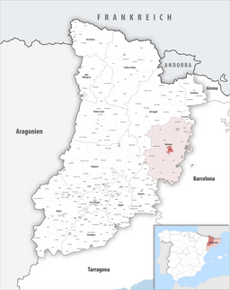 Kommunens läge i provinsen Lleida