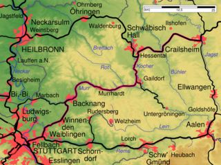 <span class="mw-page-title-main">Waiblingen–Schwäbisch Hall railway</span> Railway line in Germany
