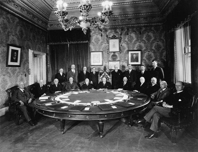 A meeting of the Cabinet of William Lyon Mackenzie King in 1930
