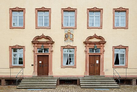 Part of the façade of the main building Lichtental abbey Baden-Baden