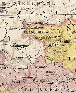 Estratto della mappa da The Imperial Gazetteer of India