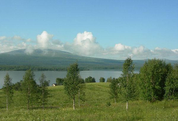 Der Kultsjön (Gåaltoe) von Lövberg aus