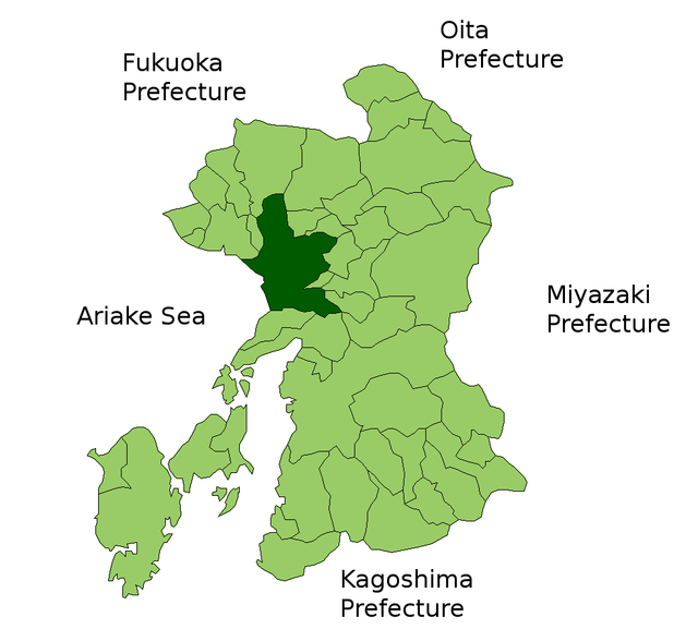 Poziția localității Kumamoto
