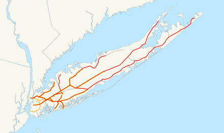 A schematic map of the LIRR system