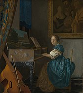 楊·維梅爾的《坐在維金納琴前的女子（英語：Lady Seated at a Virginal）》，51.5 × 45.5cm，約作於1670年，自1910年起收藏[69]