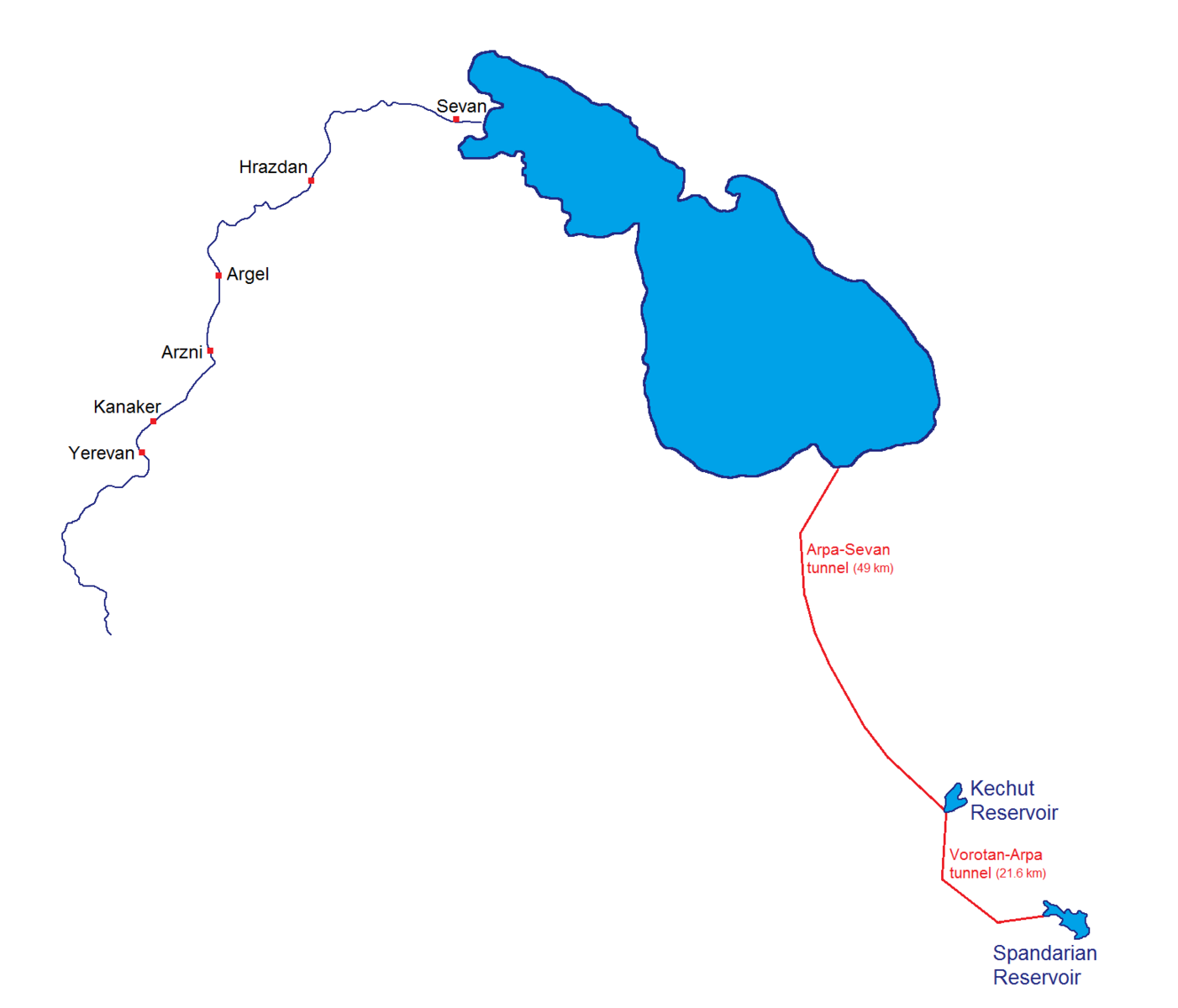Озеро севан на карте. Арпа Севан тоннель карта. Схема тоннеля Арпа Севан. Оз Севан на карте.