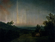 Landscape with Northern Lights - Attempt to Paint the Aurora Borealis, 1790s, by Jens Juel. Landschaft mit Nordlicht.jpg