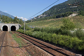 Entrée du tunnel de Saint-Julien (PK 213.195 , 425m), en direction de Modane / Saint-Julien-Mont-Denis
