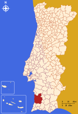 Odemira Portugalin kartalla