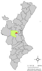Localização do município de Godelleta na Comunidade Valenciana
