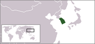 Güney Kore'nin yerini gösteren bir harita