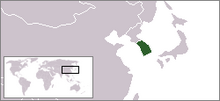 Location of South Korea (green) LocationSouthKorea.png