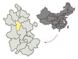 Kaart van Huainan