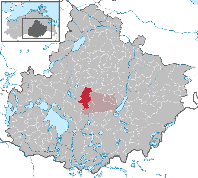 Poziția  Möllenhagen pe harta districtului Mecklenburgische Seenplatte