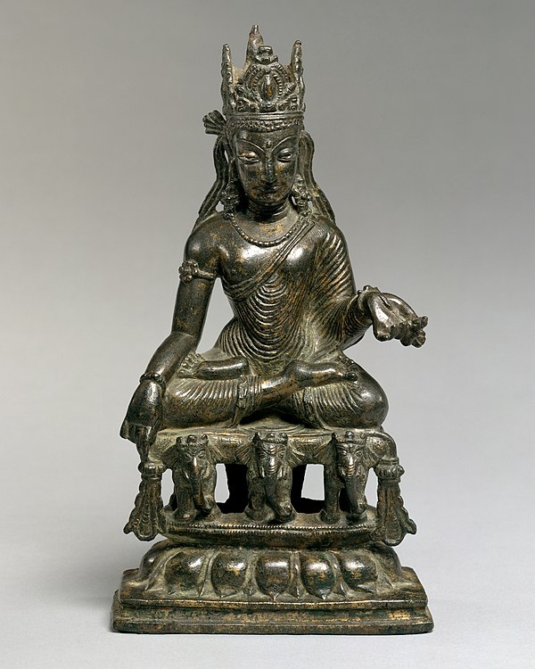 Bronze sculpture of Aksobhya Buddha, Pakistan (Northwest Frontier Province, Swat Valley), 9th century