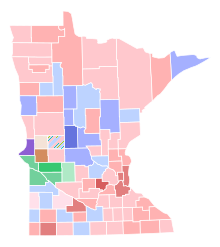 Results by county:
Eberhart
20-30%
30-40%
40-50%
50-60%
60-70%
Eberhart and Lee tied in the 30-40% range in Douglas County
Lee
30-40%
40-50%
60-70%
Eberhart and Lee tied in the 30-40% range in Douglas County
Young
30-40%
40-50%
50-60%
Spooner
20-30%
50-60%
Gordon
50-60% MNGubernatorialRepublicanPrimary1912.svg