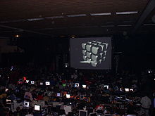 View from the grand stand at Breakpoint 2005 while a demo was running. Mainhall compo 9.jpg