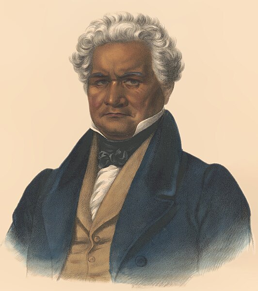 Portrait of Major Ridge in 1834, from History of the Indian Tribes of North America.