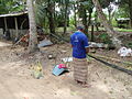 A man making firework fuses in Sri Lanka