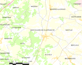 Mapa obce Saint-Hilaire-de-Villefranche