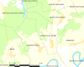 Mapa obce Charrey-sur-Saône