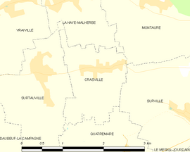 Mapa obce Crasville