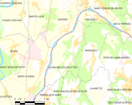 Mapa obce La Balme-les-Grottes