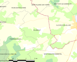 Mapa obce Villebout