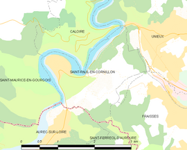 Mapa obce Saint-Paul-en-Cornillon