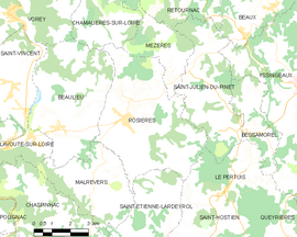 Mapa obce Rosières