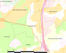 Mapa obce Houdemont