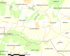 Mapa obce Vic-sur-Seille