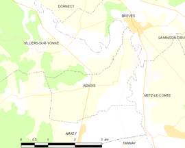 Mapa obce Asnois