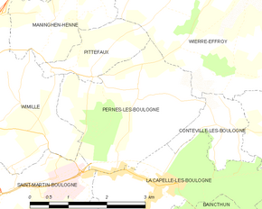 Poziția localității Pernes-lès-Boulogne