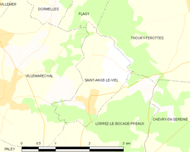 Mapa obce Saint-Ange-le-Viel