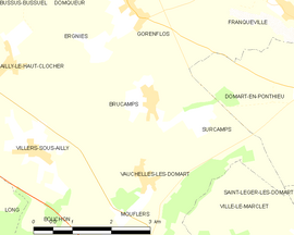Mapa obce Brucamps