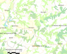 Mapa obce Rayssac